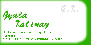 gyula kalinay business card